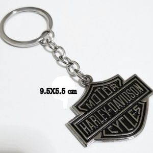 Harley-Davidson Silver Black Bar Shield DOUBLE-SIDED Key Chain